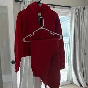 Vuori Red Hoodie and Jogger Set